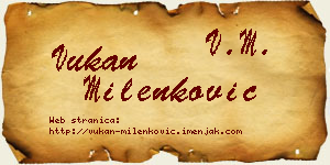 Vukan Milenković vizit kartica